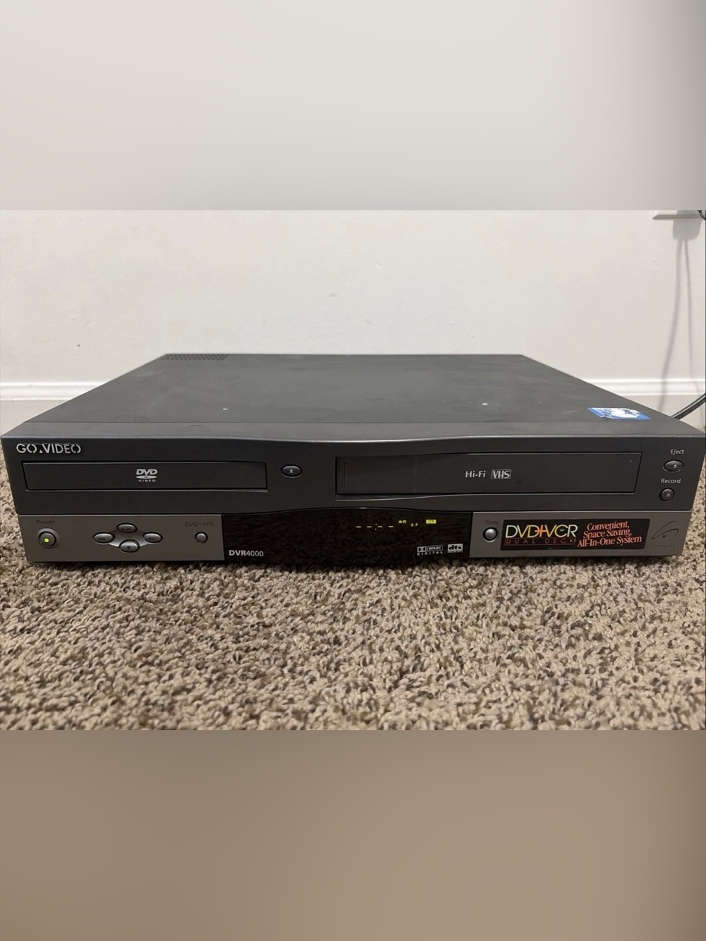 Rio Go Video DVD/VHS Dual Deck DVR40000 TESTED-WORKING